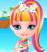 Baby Barbie Beach Slacking