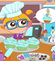 Cute Zee's Cooking Academy Elsa Cupcakes