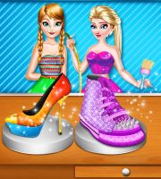 Elsa and Anna Shoe Decor