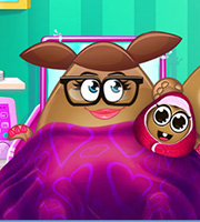 Pou Girl and the New Born Baby