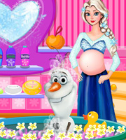 Pregnant Elsa And Olaf Bubble Bath