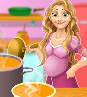 Pregnant Rapunzel Cooking Chicken Soup